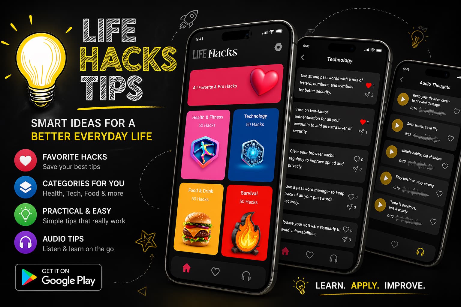 Life Hacks Daily Tips & Facts — banner